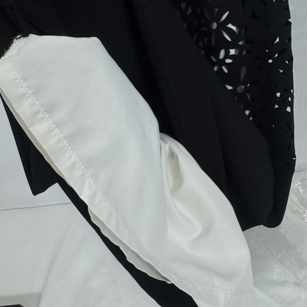 Calvin Klein Laser Cut Floral Sheath Dress Black White Casual Women Size 6P - Picture 11 of 14